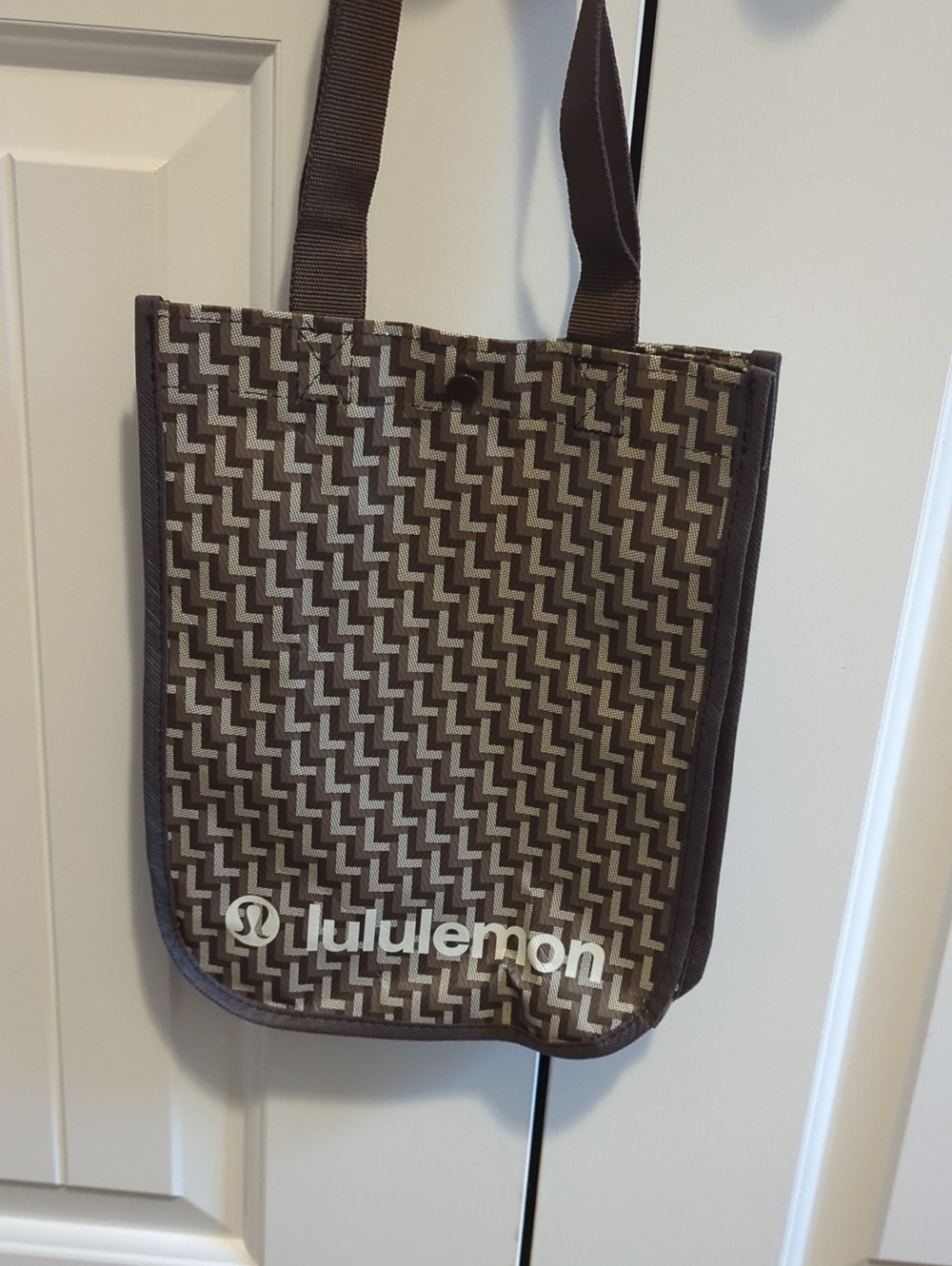 lululemon athletica Brown & Beige Patterned Messenger Tote